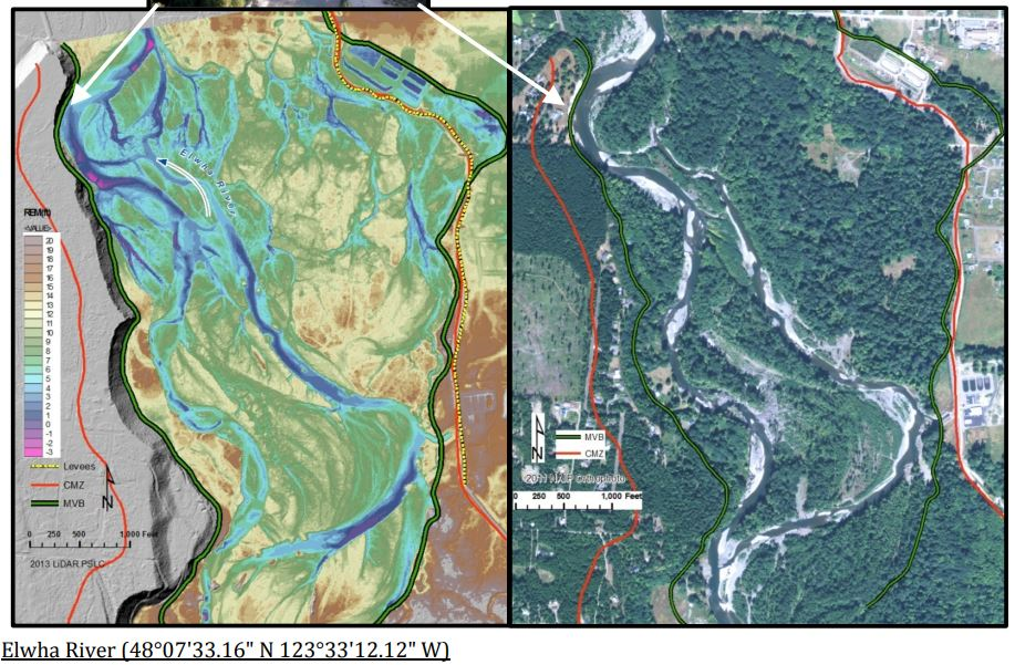 Channel Migration Zones and Modern Valley Bottom mapping. WS Dept of Ecology.